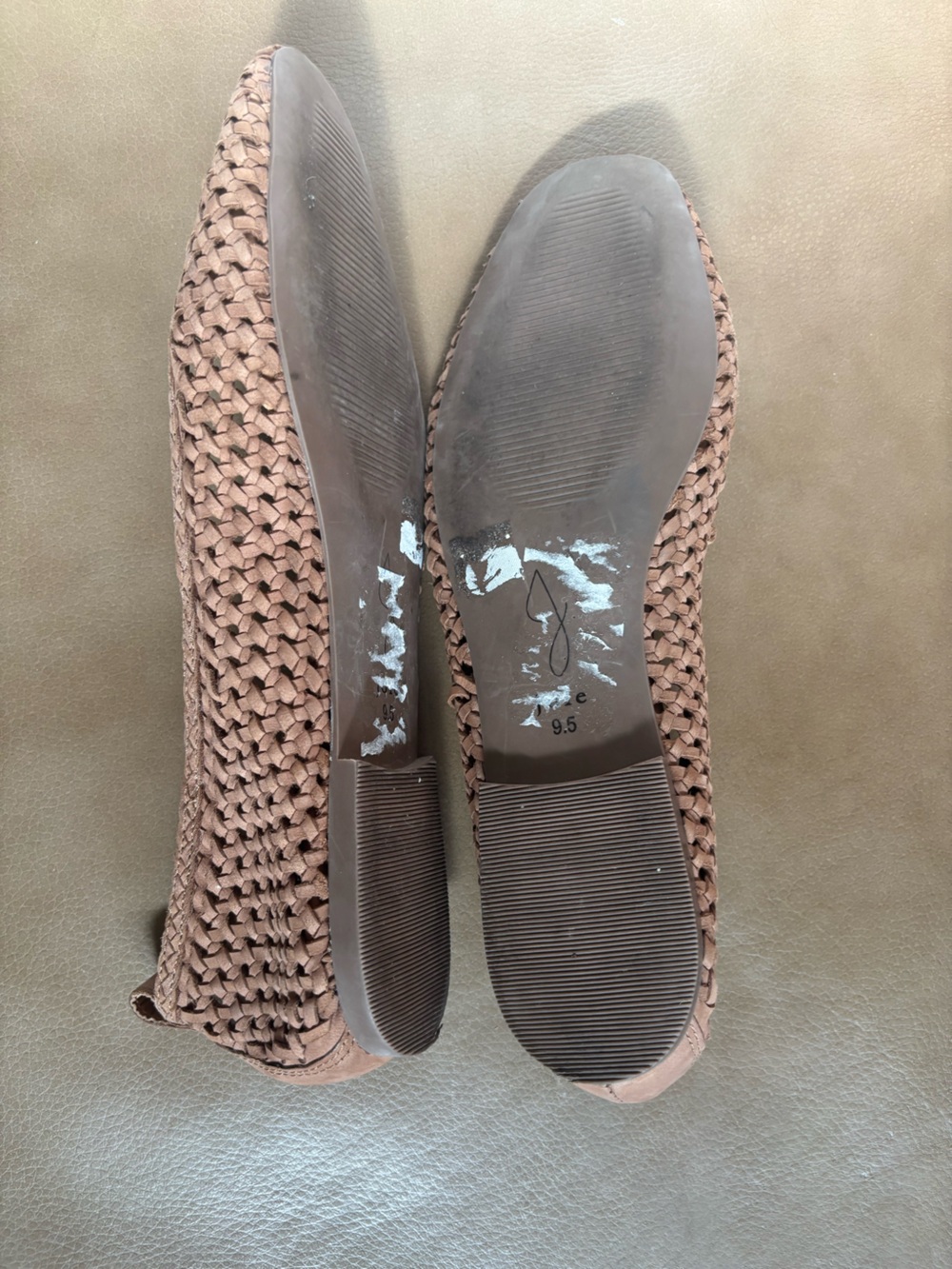 Joie Woven minimalist Ballet Flats in Tan Brown - Picture 4 of 5